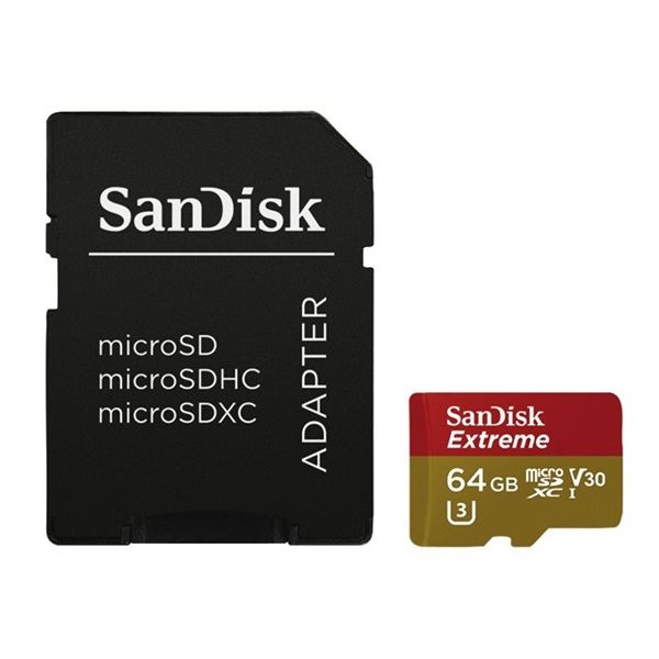Sandisk 173363 64GB SD micro ( SDXC Class 10) Extreme UHS-1 V3 memóriakártya adapterrel
