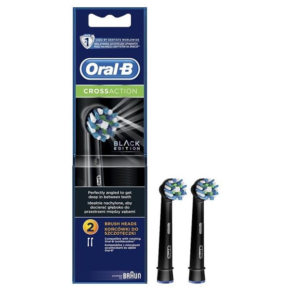 Oral-B CrossAction 2 db-os fekete fogkefefej szett
