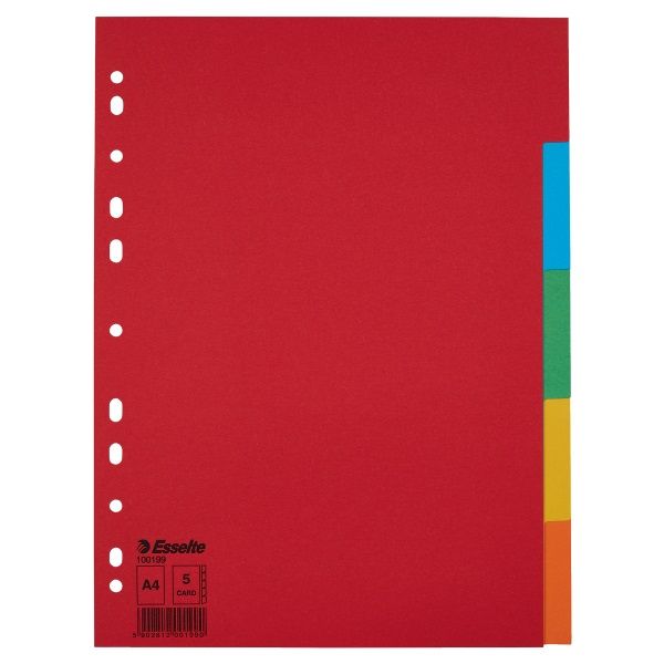 Esselte Economy A4 5 részes karton elválasztólap