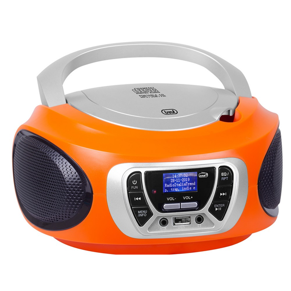 Trevi CMP 510 DAB hordozható CD/DAB/DAB+/FM/AUX/USB narancssárga boombox