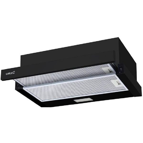 Cata TFB-5160 BK fekete, beépíthető, kihúzható, méret:59,5 cm, teleszkópos, zajszint:61 dB, páraelszívó
