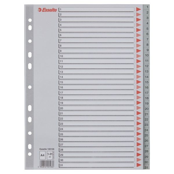 Esselte A4  1-31 műanyag regiszter