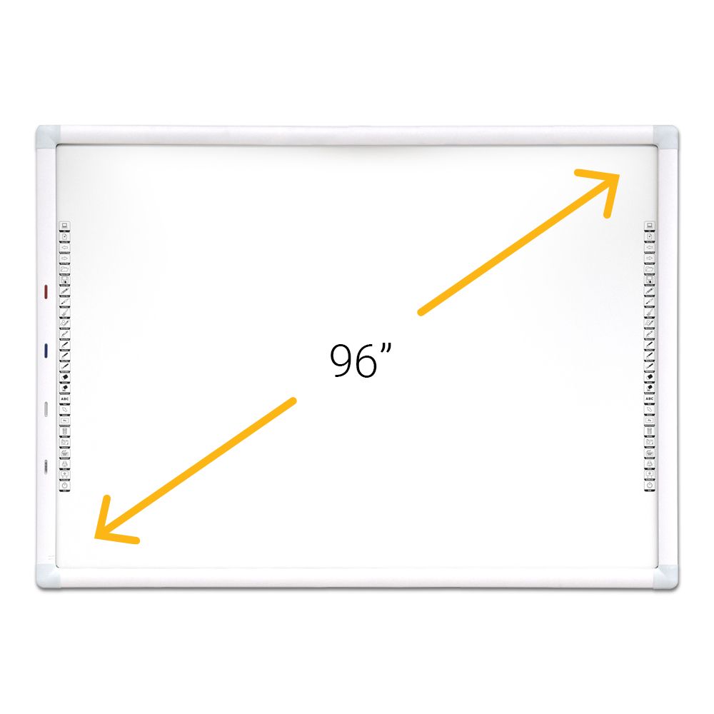 Eliteboard DC96+10 Touch, interaktív tábla; SK+CZ támogatás, 92” aktív terület átlója; Kerámia, 96” passzív terület, filccel írható