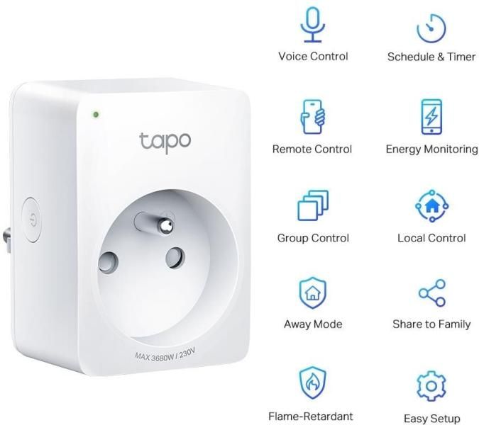 TP-Link Tapo P110 Mini W-Fi-s okos konnektor, erőforrásfigyelő
