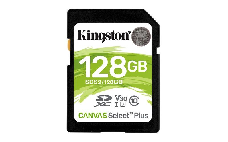 Kingston 128GB SDXC Canvas Select Plus 100R C10 UHS-I U3 V30 Memóriakártya