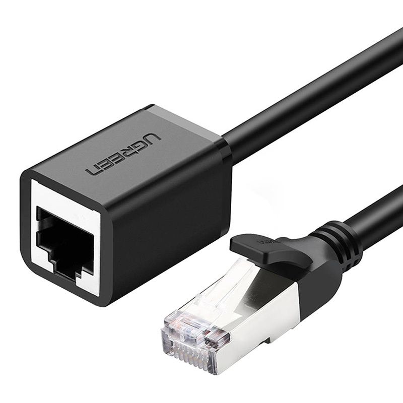 UGREEN Ethernet hosszabbító kábel RJ45, Cat. 6, FTP, fém dugóval 0,5m (fekete)