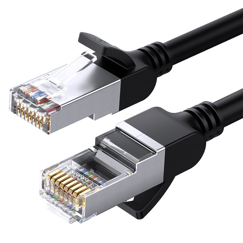 UGREEN Ethernet RJ45 lapos hálózati kábel, fém csatlakozókkal, Cat.6, UTP, 2m (fekete)