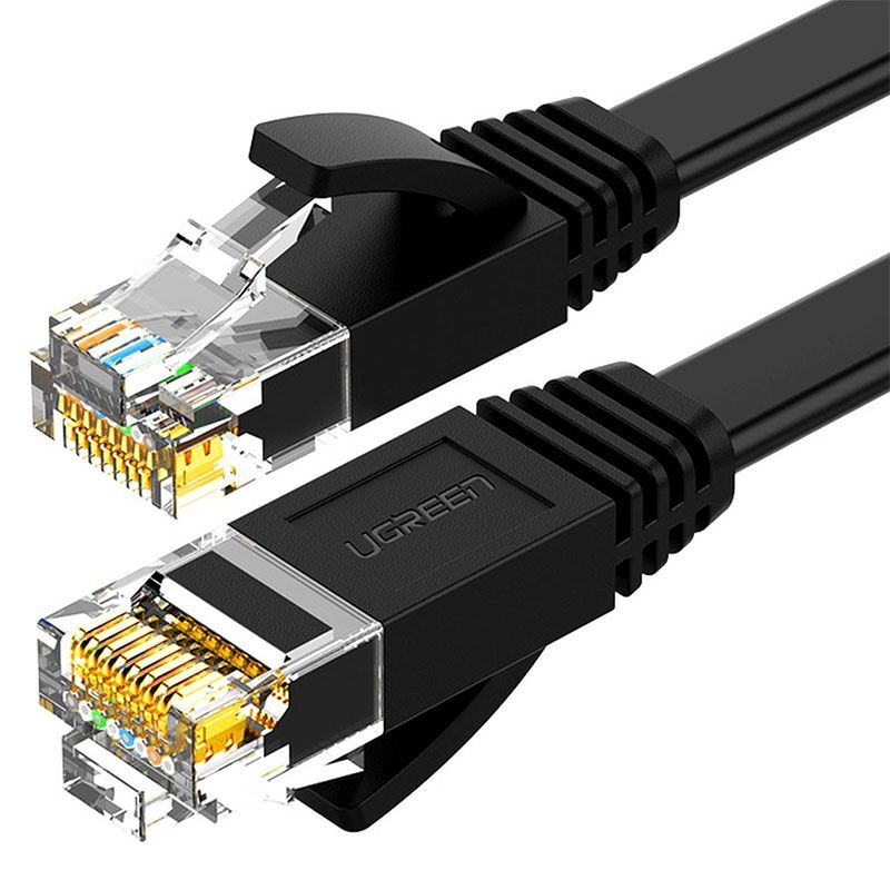 UGREEN Ethernet RJ45 lapos hálózati kábel, Cat.6, UTP, 1 m (fekete)