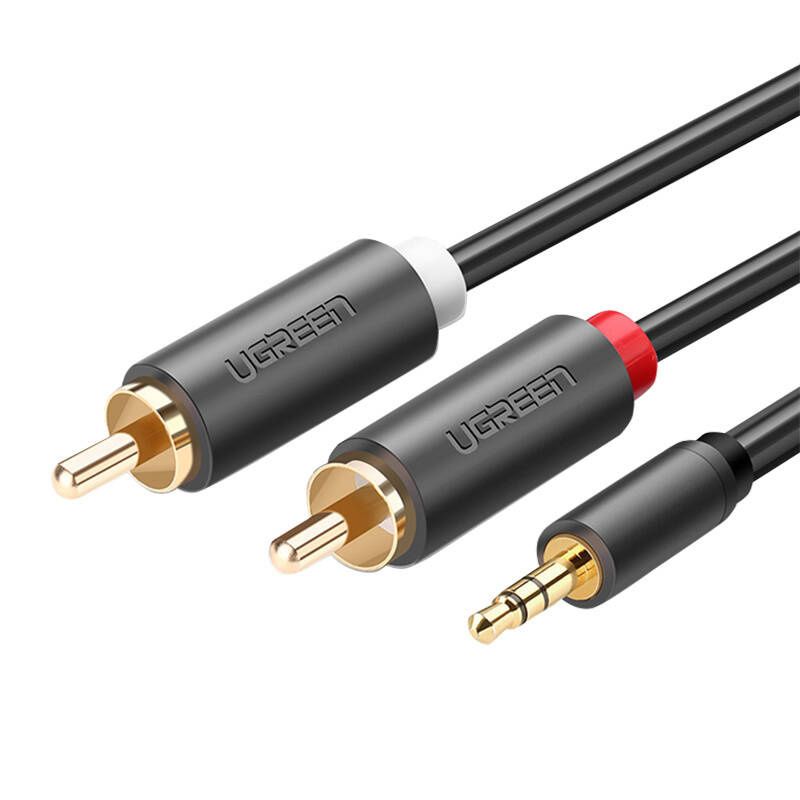 UGREEN AV102 2x RCA kábel (Cinch) jack 3.5 mm 5m (fekete)