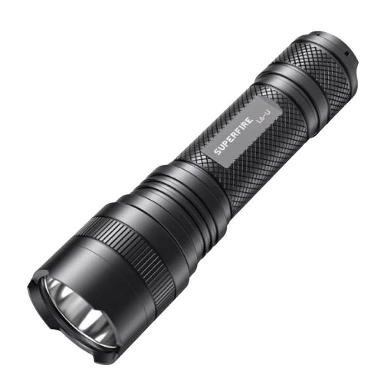 Zseblámpa Superfire L6-U – 1480 lm, 330 m, 5 mód, 20W, USB-C