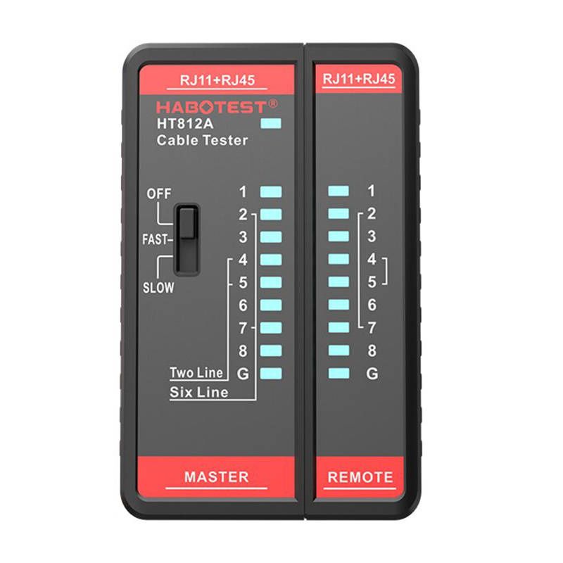 Habotest HT812A RJ11 / RJ45 hálózati kábeltesztelő készülék