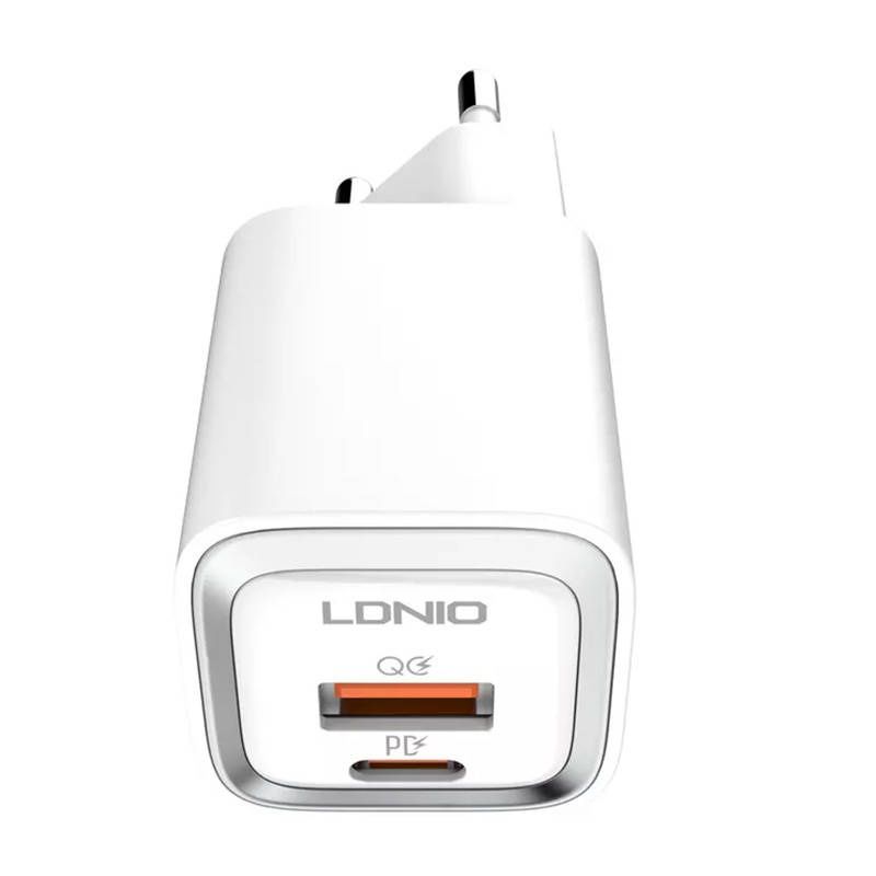 LDNIO A2318M USB, USB-C hálózati töltő + USB-C - Lightning kábel