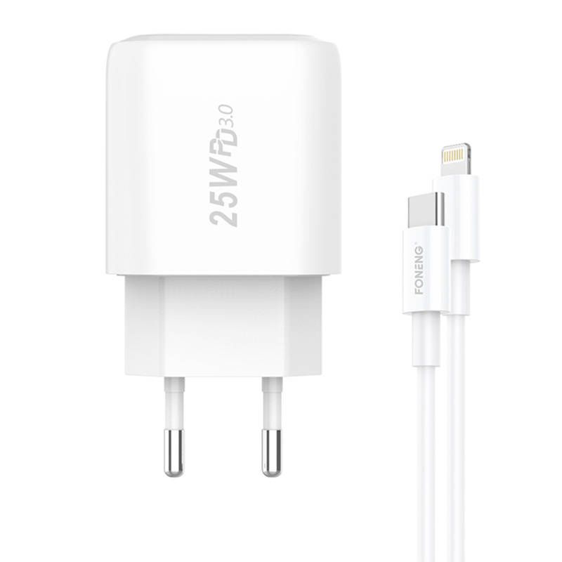 Foneng EU40 hálózati töltő + USB-C-Lightning kábel, 25W