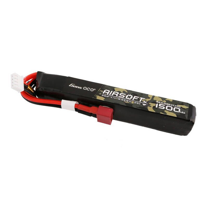 Gens ace 25C 1500mAh 3S1P 11.1V Airsoft Gun Lipo akkumulátor T PLug csatlakozóval