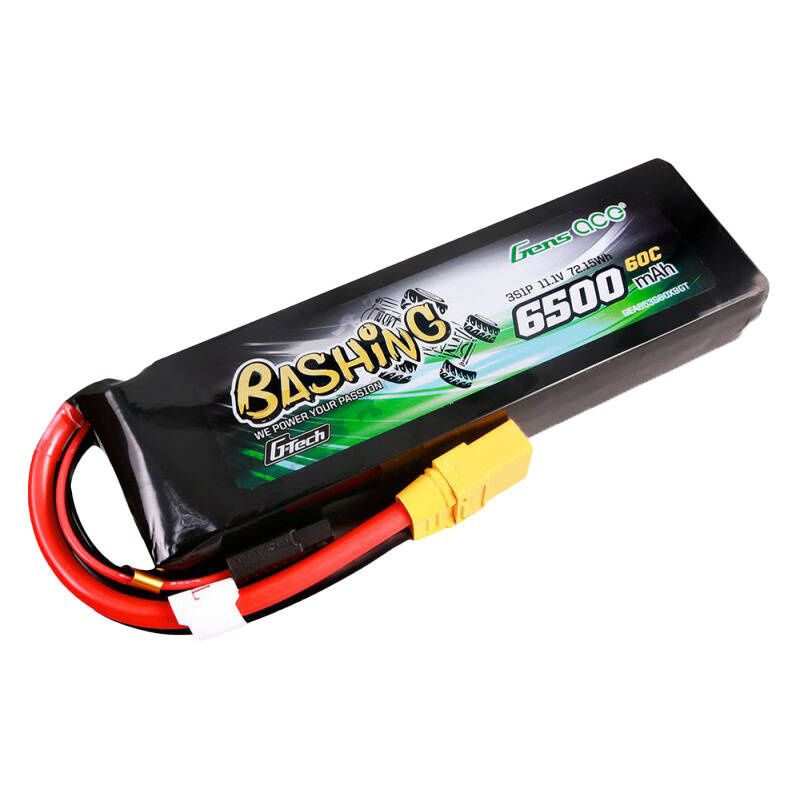 Gens ace G-Tech 6500mAh 11.1V 60C 3S1P Lipo akkumulátor XT90-Bashing Series csatlakozóval