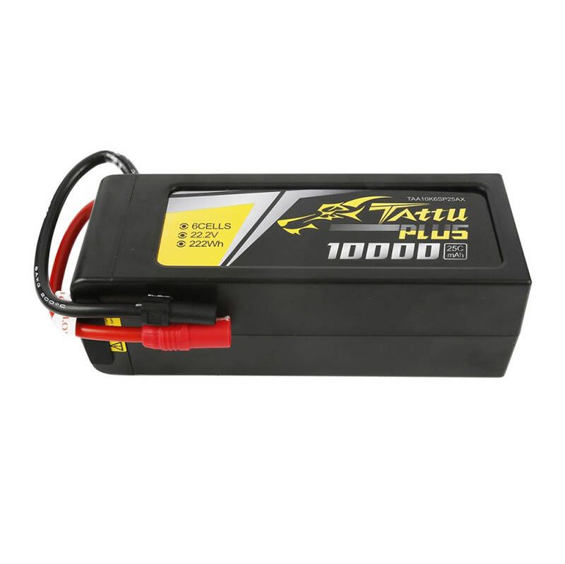 Tattu Plus 10000mAh 22.2V 25C 6S1P Lipo akkumulátor csomag AS150+XT150 dugóval