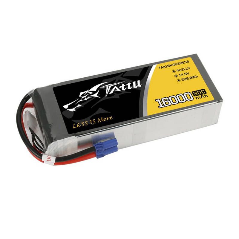TATTU 16000mAh 14.8V 30C 4S1P Lipo akkumulátor csomag EC5-vel