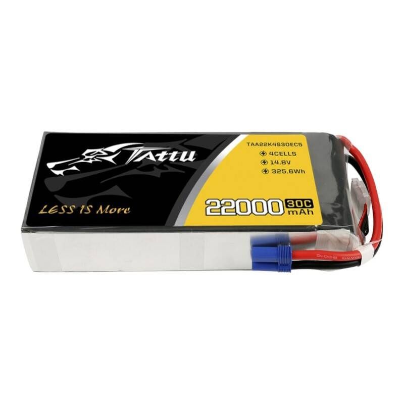 TATTU 22000mAh 14.8V 30C 4S1P Lipo akkumulátor csomag EC5-vel