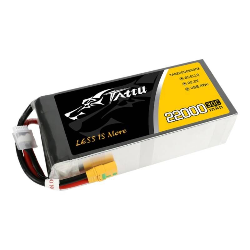Tattu 22000mAh 22.2V 30C 6S1P Lipo akkumulátor csomag XT90-S dugóval