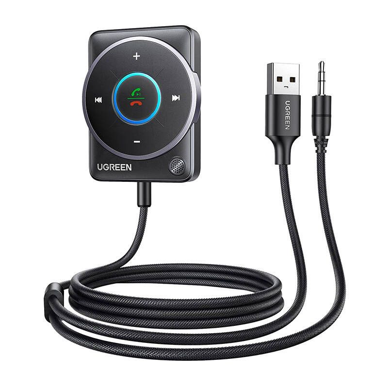 UGREEN CM723 Bluetooth 5.4 adapter, USB + 3,5 mm-es mini jack, beépített mikrofon (fekete)