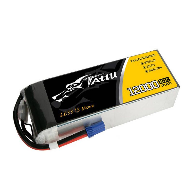 Tattu 12000mAh 22.2V 30C 6S1P UAV Lipo akkumulátor csomag EC5 dugóval