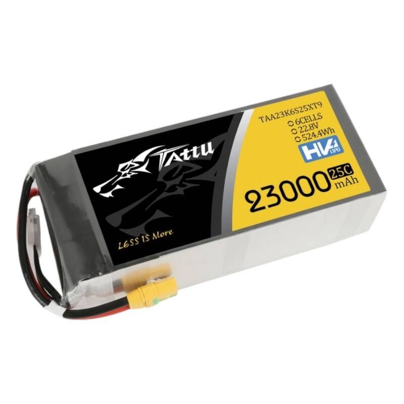 Tattu 23000mAh 22.8V 25C 6S1P Lipo akkumulátorcsomag XT90-S-el