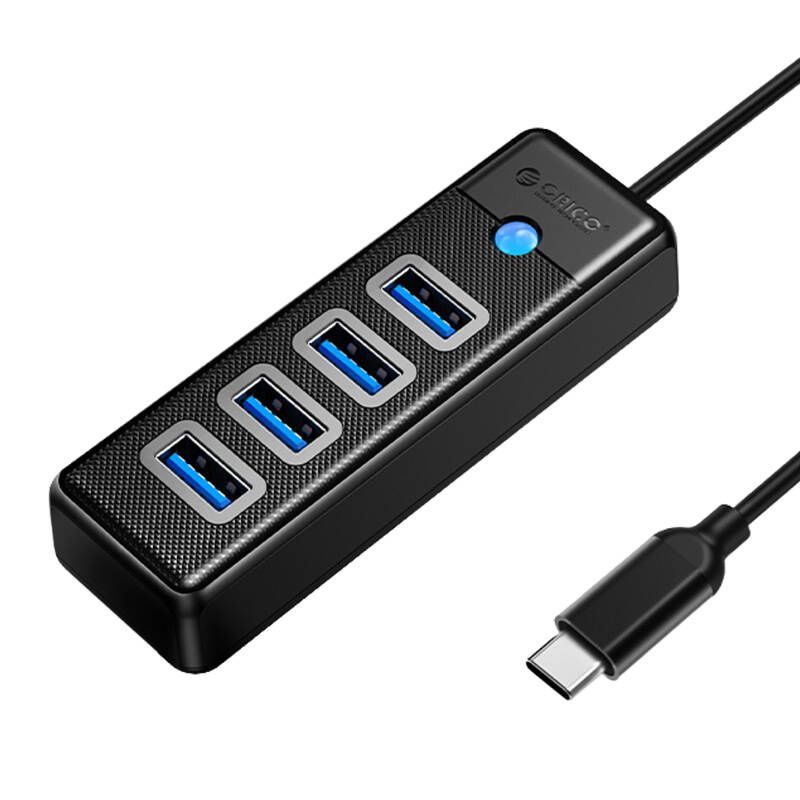 Orico HUB USB-C és 4x USB 3.0 5Gbps 0.15m Fekete