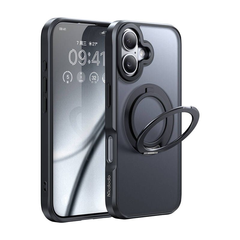 McDodo PC-4931 MagSafe tok iPhone 16 Plus készülékhez állvánnyal (fekete) McDodo PC-4931 MagSafe tok iPhone 16 Plus készülékhez állvánnyal (fekete)