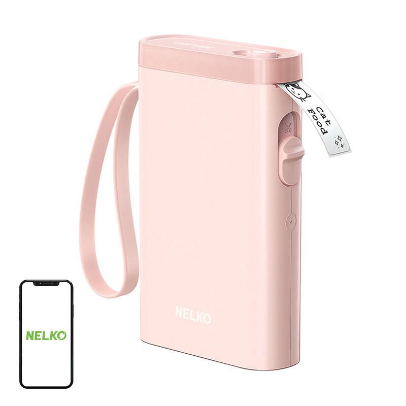 Nelko P21 termikus címkenyomtató (rózsaszín)