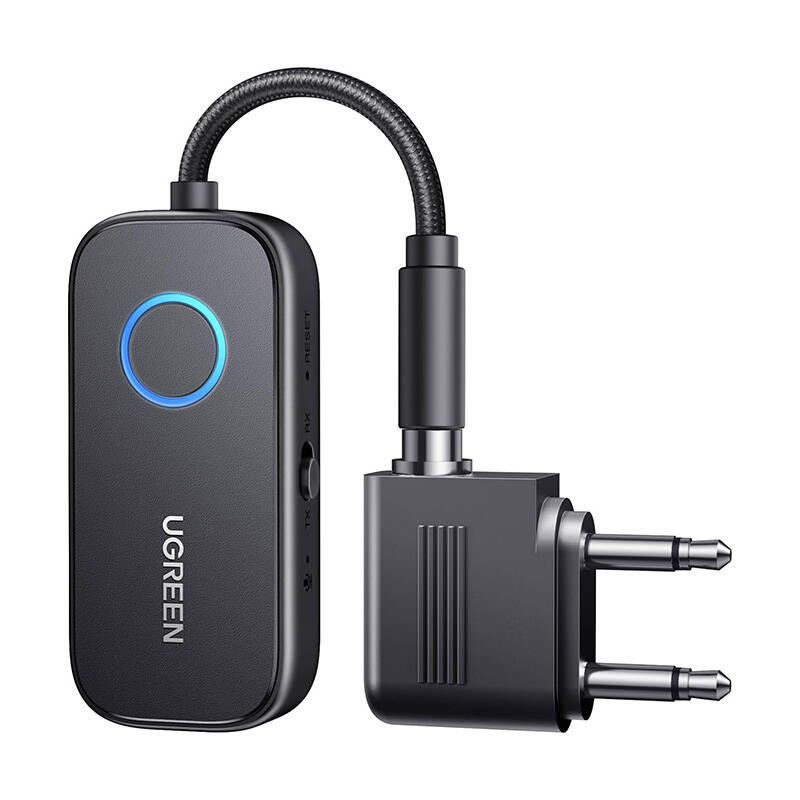 UGREEN CM671 Bluetooth 5.3 adó/vevő, mini jack 3,5 mm, 300mAh + repülőgépes adapter