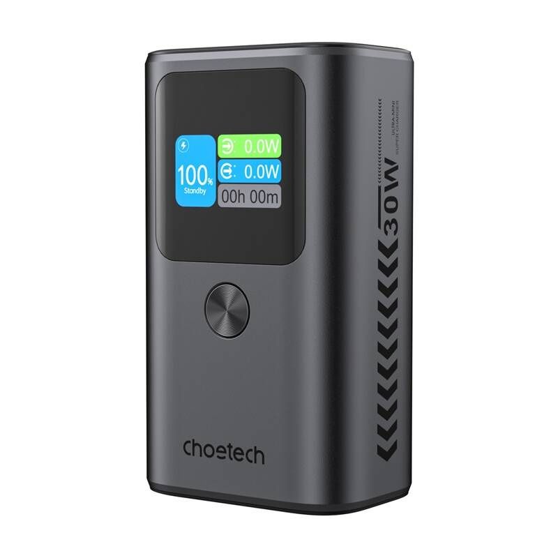 Choetech B701 powerbank, 10000mAh, PD 30W (szürke)