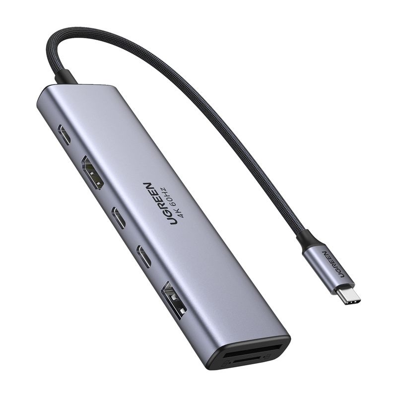 Hub / Adapter Ugreen Revodok 7in1 USB-C to 2x USB-C 3.2, USB-A 3.2, HDMI 4K 60Hz, SD/TF, PD 100W