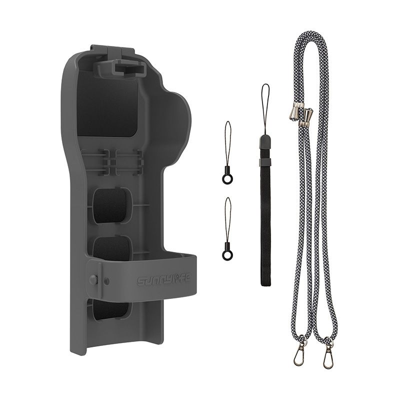 Sunnylife védőtáska szíjjal és zsinórral az Osmo Pocket 3 készülékhez (szürke)