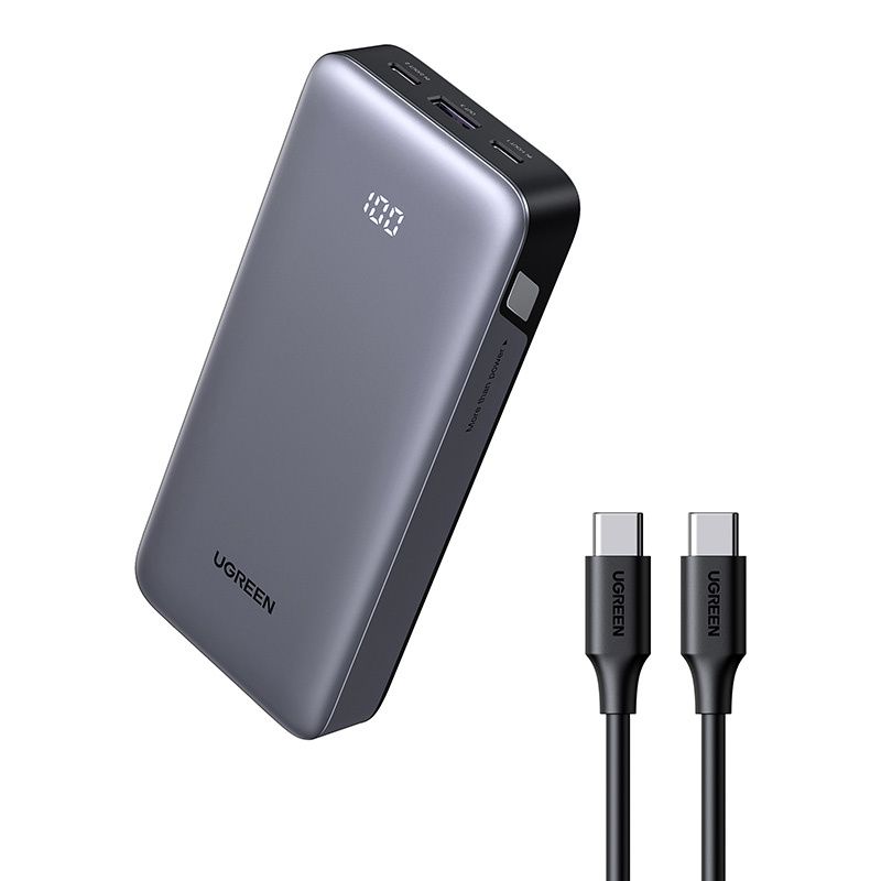 Powerbank 20000mAh Ugreen PB532, USB 2x USB-C, 30W (szürke)