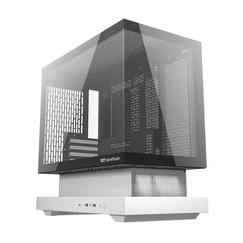 Darkflash F1 számítógépház (fehér) + 6 ARGB ventilátorok
