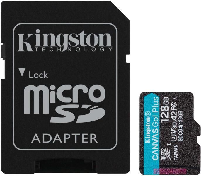 Kingston 128GB SDXC Canvas Go Plus Gen4 200R A2 U3 V30 MicroSD Memóriakártya