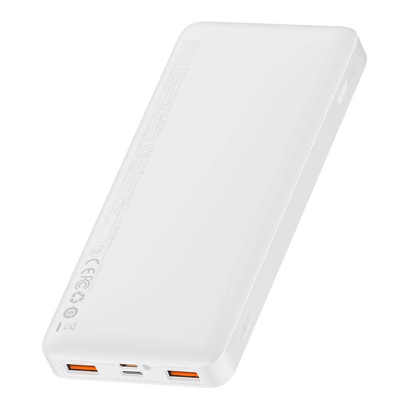 Baseus Bipow 10000mAh 2db USB-A, USB-C, Micro USB 20W (fehér) powerbank