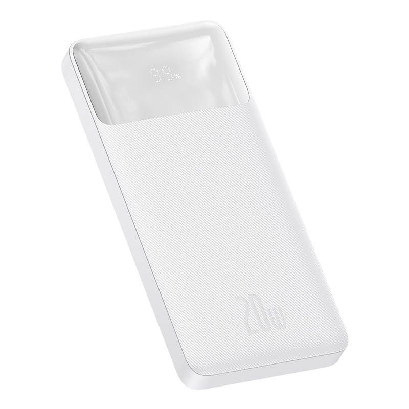 Baseus Bipow 10000mAh 2db USB-A, USB-C, Micro USB 20W (fehér) powerbank