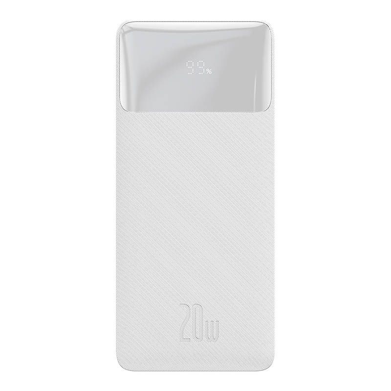 Baseus Bipow 10000mAh 2db USB-A, USB-C, Micro USB 20W (fehér) powerbank Baseus Bipow 10000mAh 2db USB-A, USB-C, Micro USB 20W (fehér) powerbank