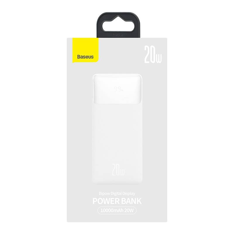 Baseus Bipow 10000mAh 2db USB-A, USB-C, Micro USB 20W (fehér) powerbank