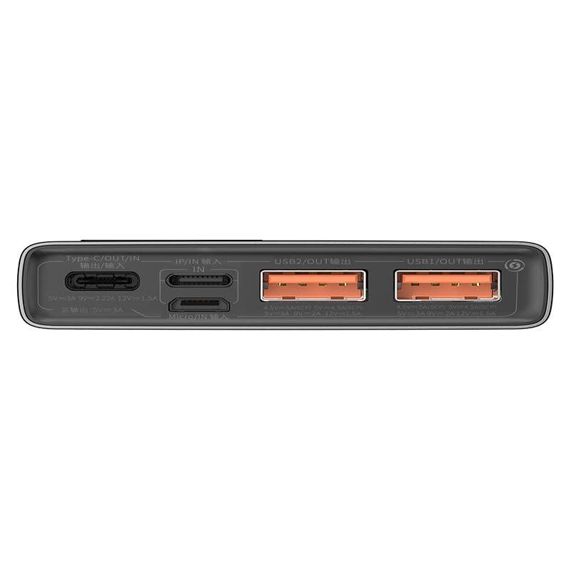 Baseus Adaman 10000mAh 2xUSB, USB-C, Lightning, MicroUSB 22,5W fém powerbank