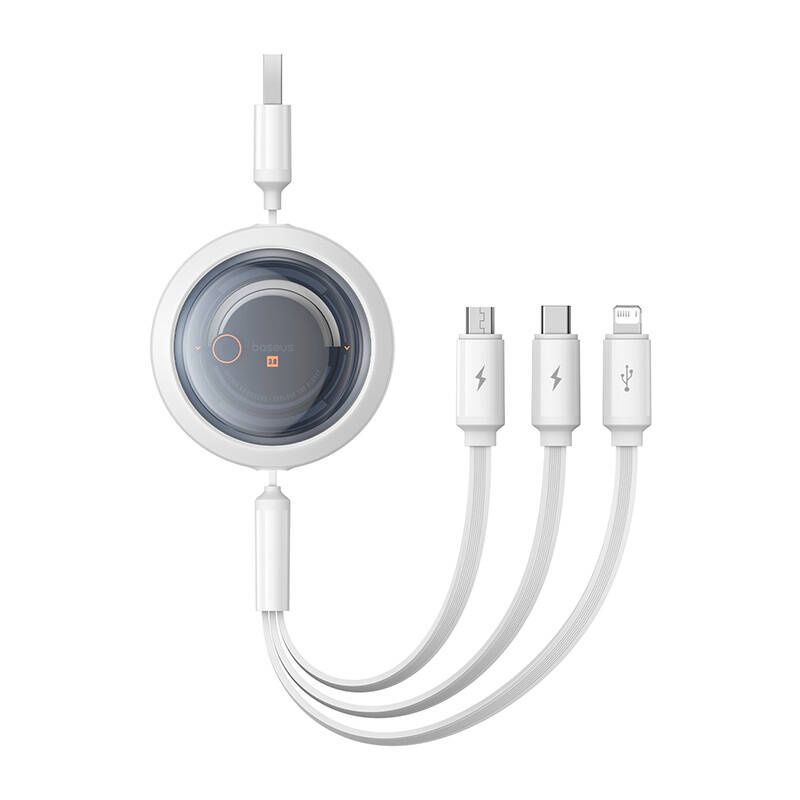 Baseus Free2Draw USB micro USB+USB-C+Lightning 3.5A, 1,1m (fehér)