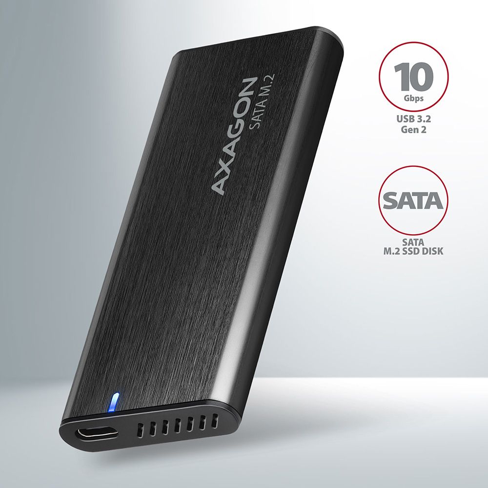 AXAGON EEM2-SBC SuperSpeed+ USB-C M.2 SATA külső SSD ház