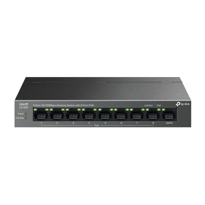 TP-Link LS109P 9-Port 10/100Mbps Desktop with 8-Port PoE+ Switch