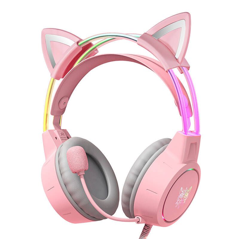 ONIKUMA X15Pro Gaming fejhallgató rózsaszín/macskafülek ONIKUMA X15Pro Gaming fejhallgató rózsaszín/macskafülek