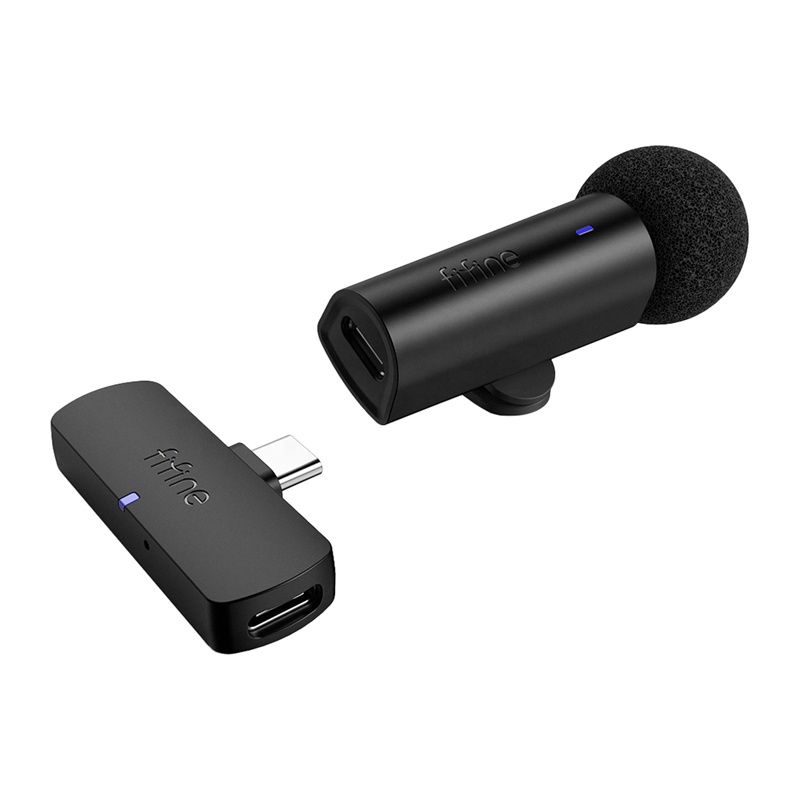 Fifine M6 USB-C vezeték nélküli nyakkendő mikrofon (fekete)