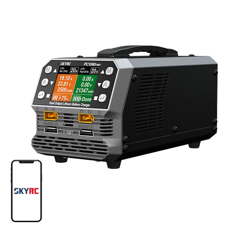 SkyRC PC1080neo kétcsatornás lítium akkumulátor töltő