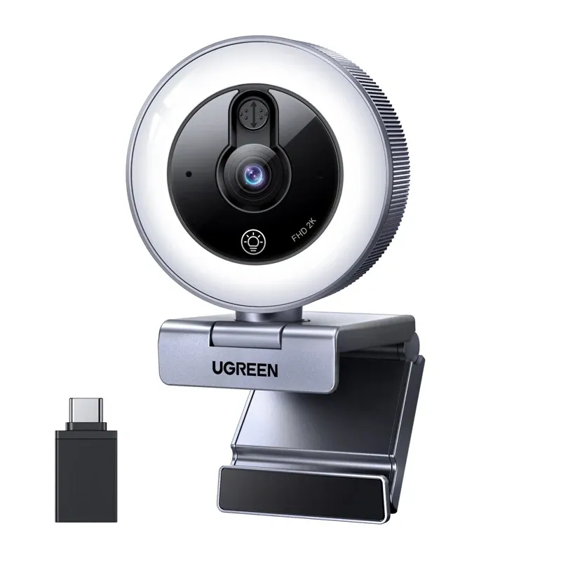 Ugreen CM910 webkamera, 2K, 30 FPS, USB, LED-es megvilágítás, beépített mikrofon Ugreen CM910 webkamera, 2K, 30 FPS, USB, LED-es megvilágítás, beépített mikrofon