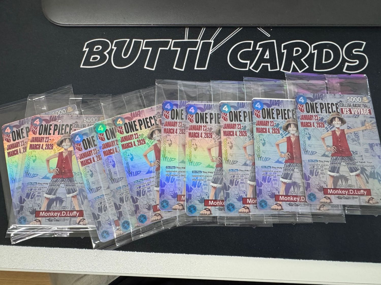 10x One Piece - Monkey.D.Luffy College Baskteball Promo Sealed
