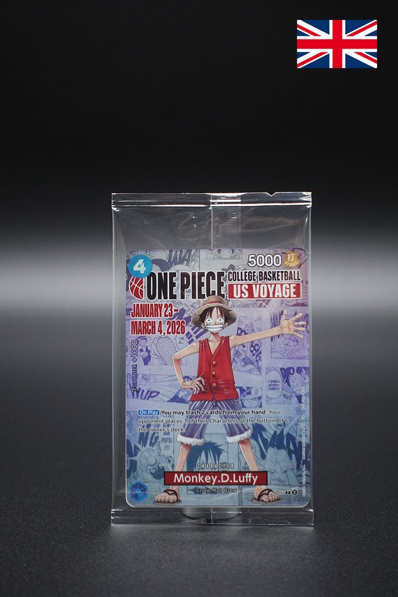 One Piece - College Basketball Monkey.D.Luffy - Promokarte sealed - Englisch One Piece - College Basketball Monkey.D.Luffy - Promokarte sealed - Englisch